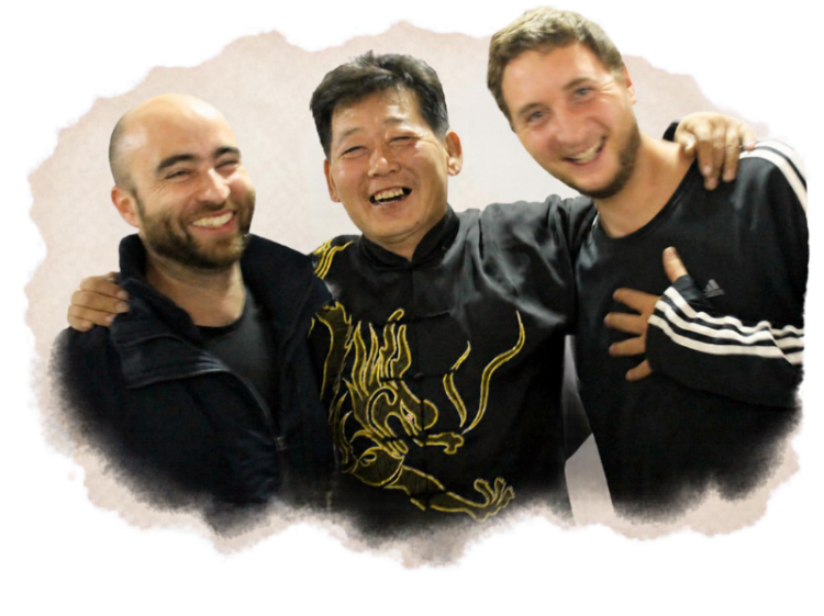 Chen Yu, Nabil Ranné und Konstantin beim Taijiquan